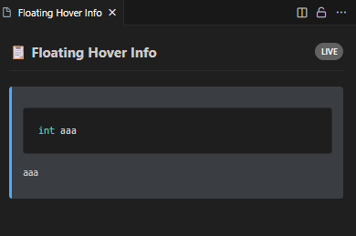 floating hover info